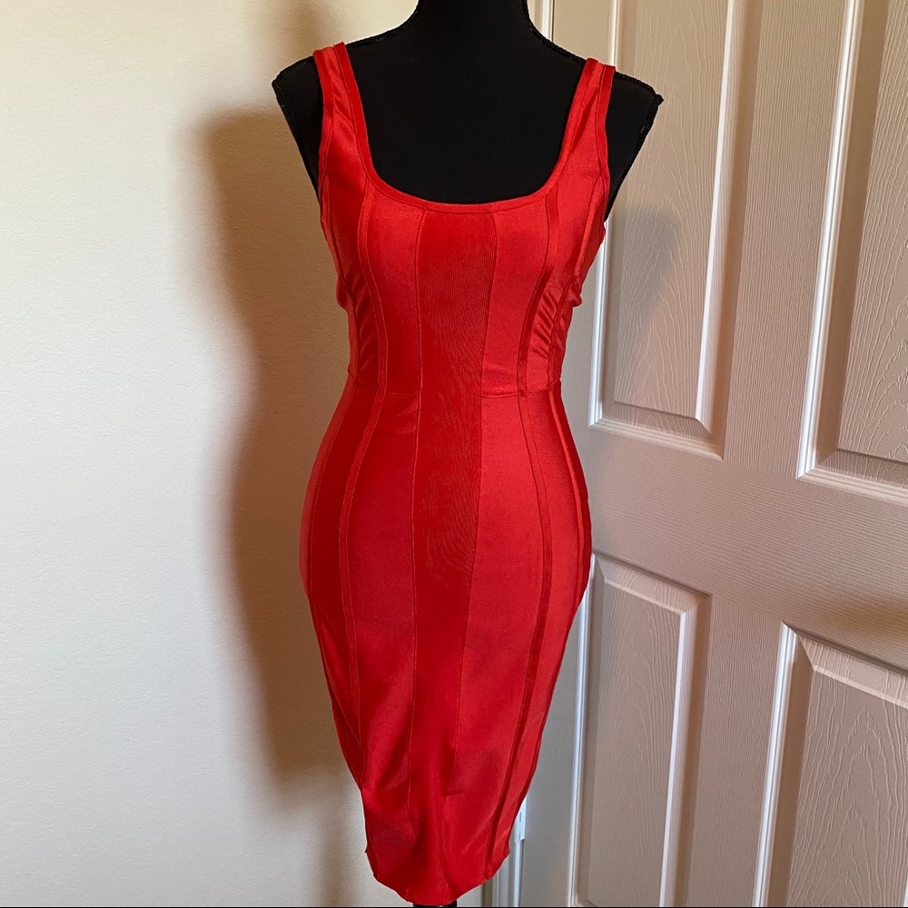 Missguided Peace + Love red bandage dress